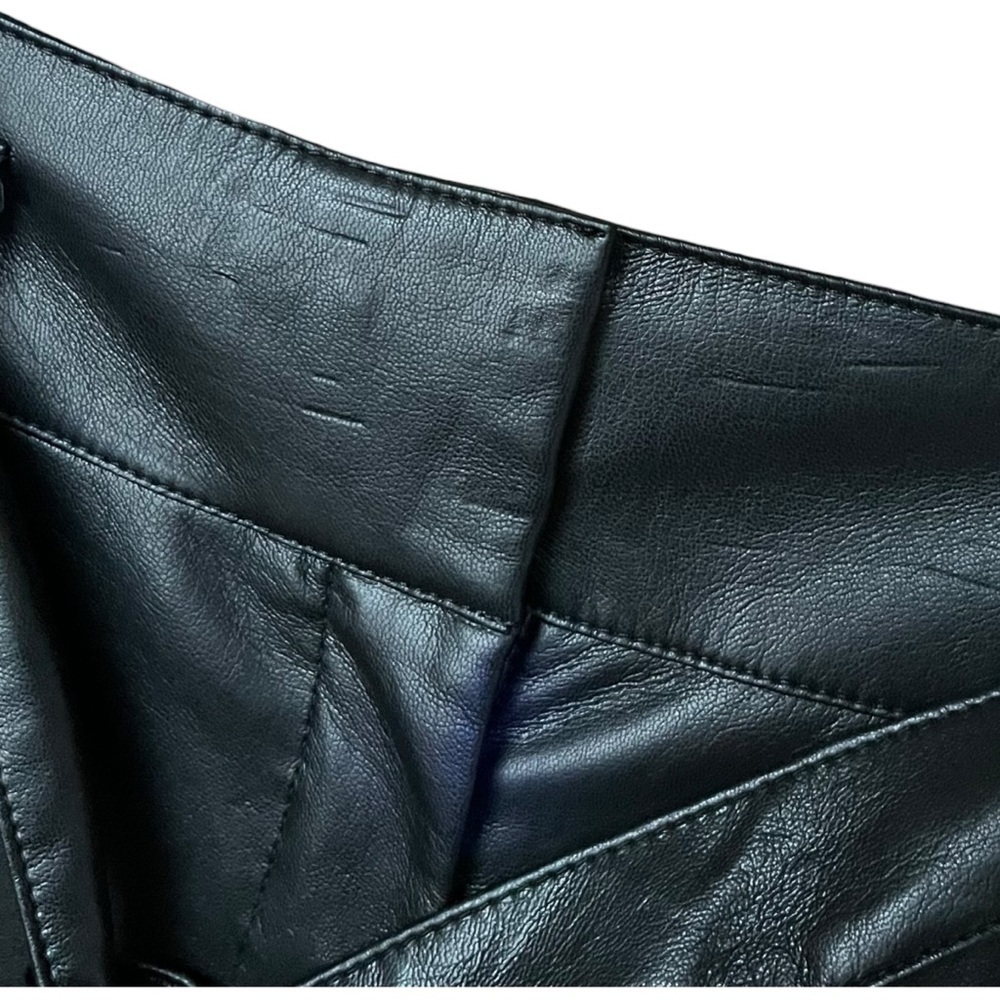 NWT Aritzia Babaton Belted Pant Vegan Leather Black Size 10 - Picture 9 of 15